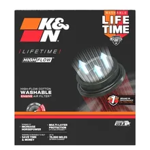 K&N Universal Air Filter 4in Flg 8-1/2in B 5in T 8in H Gen 3 - Side View