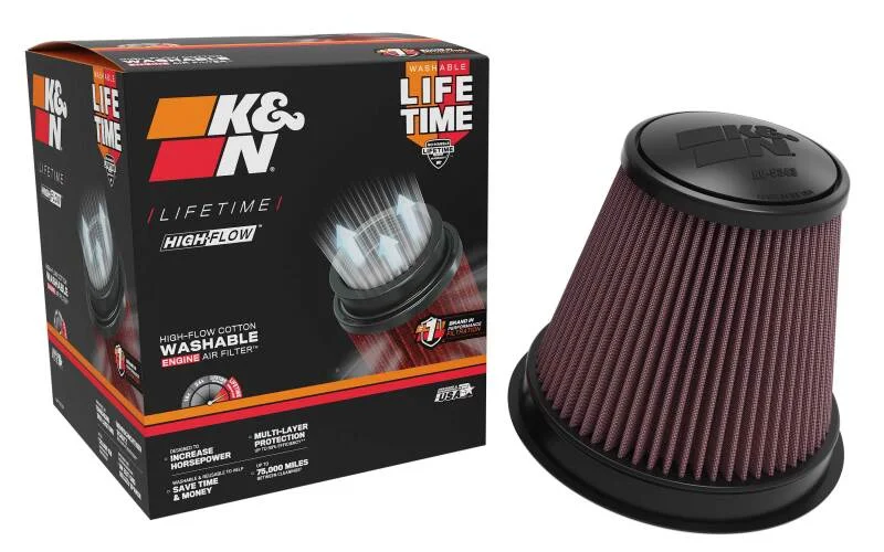 K&N Universal Air Filter 4in Flg 8-1/2in B 5in T 8in H Gen 3 - Installation View