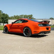 Corsa 20-22 Ford Mustang GT500 3.0in Dual Rear Exit Catback w/ Twin 5.0in Pol. Straight Cut Pro Tip - Back View