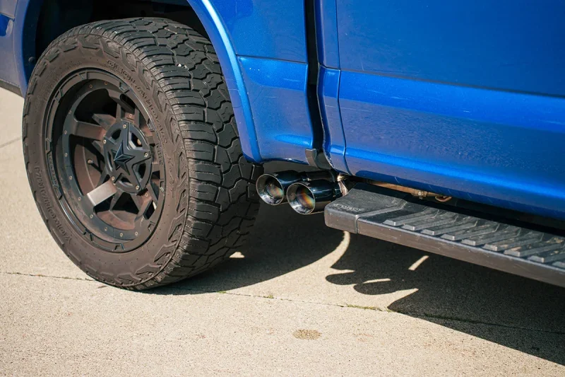 Corsa 15-20 Ford F-150 5.0L (141in WB) 3.0in Lightning Exit Catback w/ 3.5in Twin Black PVD Pro Tips - Main Product View