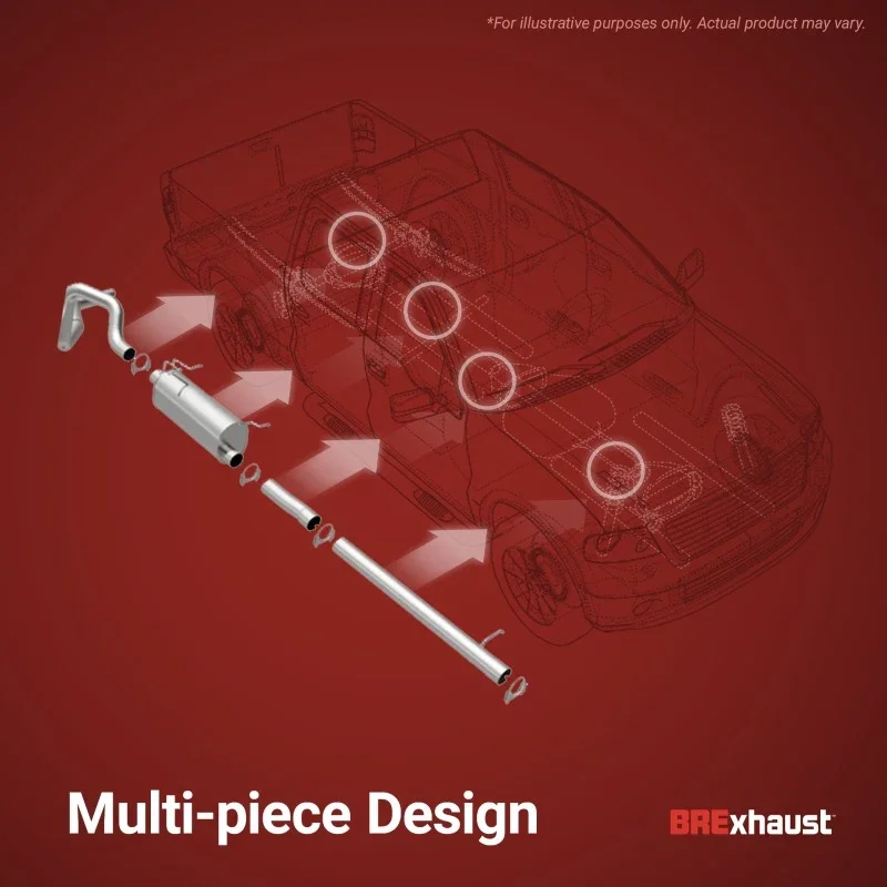 BRExhaust Exhaust Kit - 10-16 Mercedes E350 3.5L - Side View